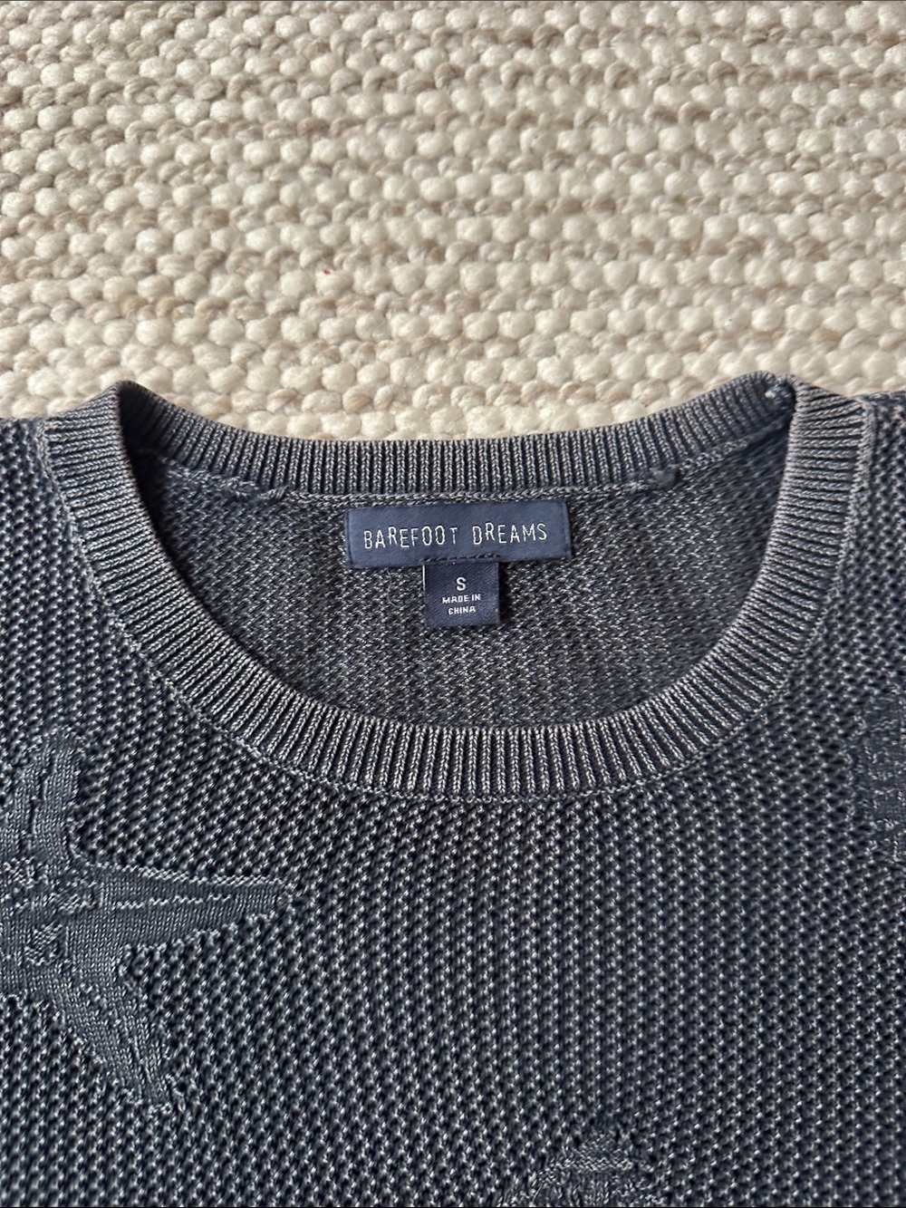 Barefoot Dreams Sunbleached Shell Motif Crew Neck Pullover - Picture 3 of 3